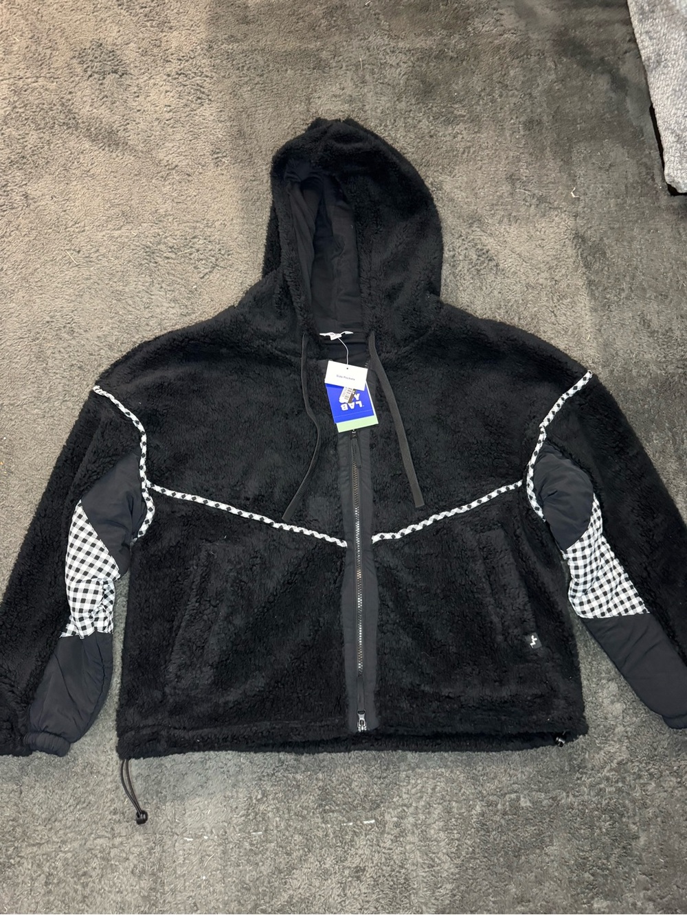 JoyLab Women’s High Pile Fleece Bomber Jacket - Black Size Large NWT - Picture 4 of 9